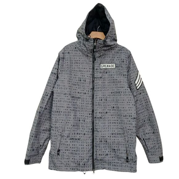 Grenade Snowboard Ski Snow Jacket Mens Small Gray Insulated Winter Outdoor Nylon - Picture 1 of 12